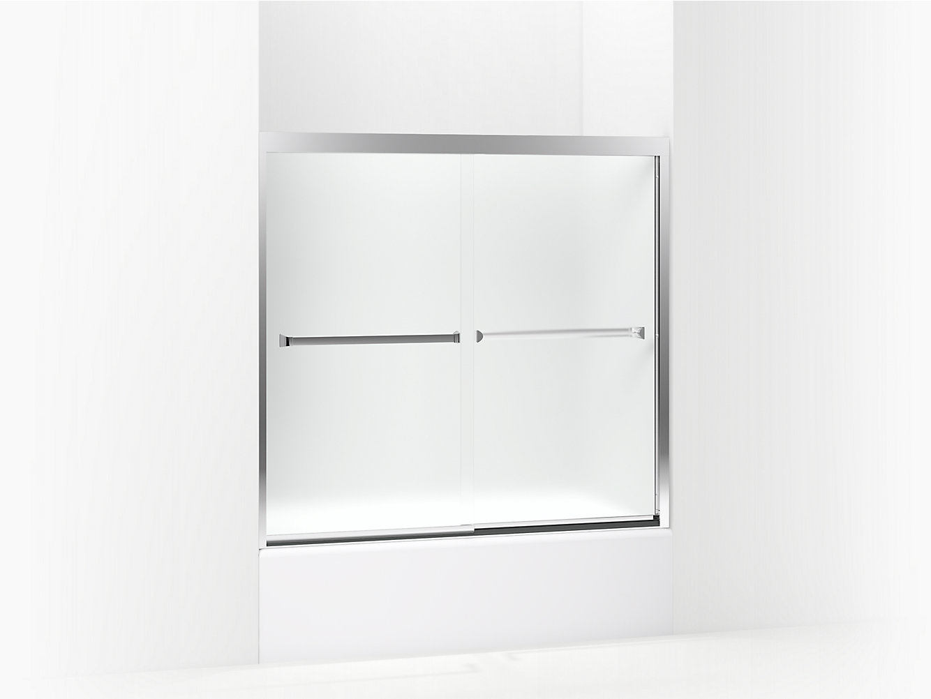 Meritor Frameless Sliding Bath Door 54 3 8 59 3 8 W X 55 1 8 H 581005 59s G03 Sterling 581005 59 Meritor Sliding Bath Door